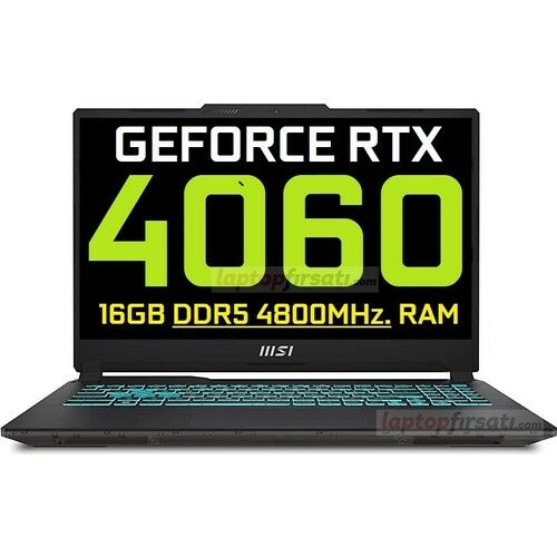Msı Cyborg 15 A12VF-211XTR 12.nesil Intel I7-12650H 16GB Ddr5 Ram 1tb SSD 8gb RTX4060 15.6 144Hz. Freedos