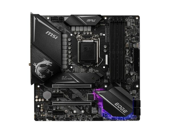 MSI MPG Z490M GAMING EDGE WIFI SOKET 1200 DDR4 4800 (OC) PCI-E Gen 4 M.2 RGB USB3.2 1x 2.5G LAN Wi-Fi 6 mATX