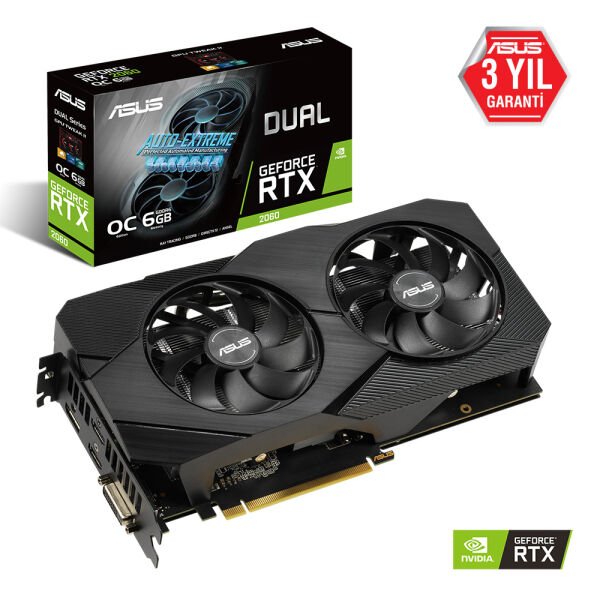 Asus NVIDIA GeForce RTX 2060 OC Edition DUAL-RTX2060-O6G-EVO 6 GB 192 Bit GDDR6