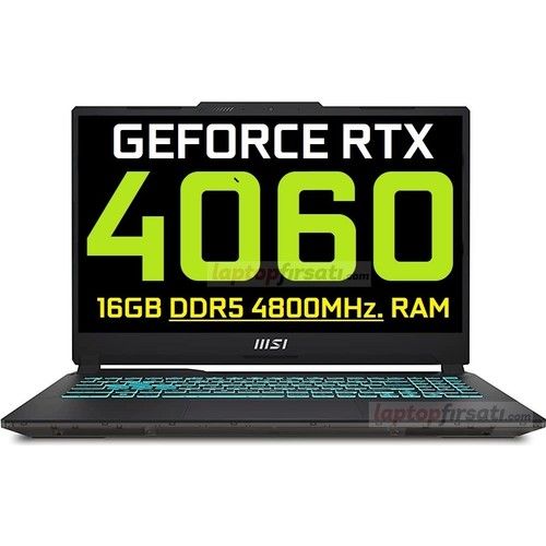 Msı Cyborg 15 A12VF-211XTR-01 12.nesil Intel I7-12650H 32GB Ddr5 Ram 1tb SSD 8gb RTX4060 15.6 144Hz. Freedos