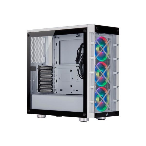 CORSAIR CC-9011189-WW ICUE 465X RGB TEMPERLI CAM YAN PANEL MID TOWER BILGISAYAR KASASI BEYAZ