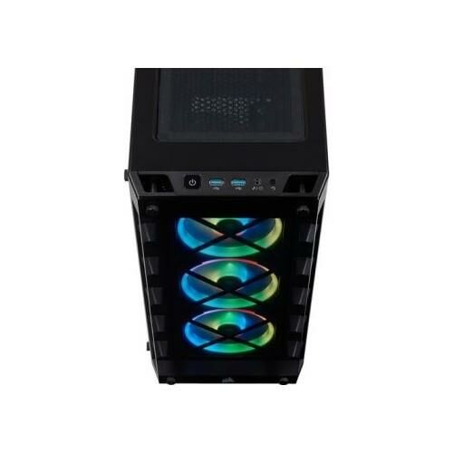 CORSAIR CC-9011188-WW ICUE 465X RGB TEMPERLI CAM YAN PANEL MID TOWER BILGISAYAR KASASI SIYAH
