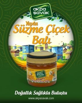 Akpa Şavak - Şekersiz Süzme Çiçek Balı 1000 G.