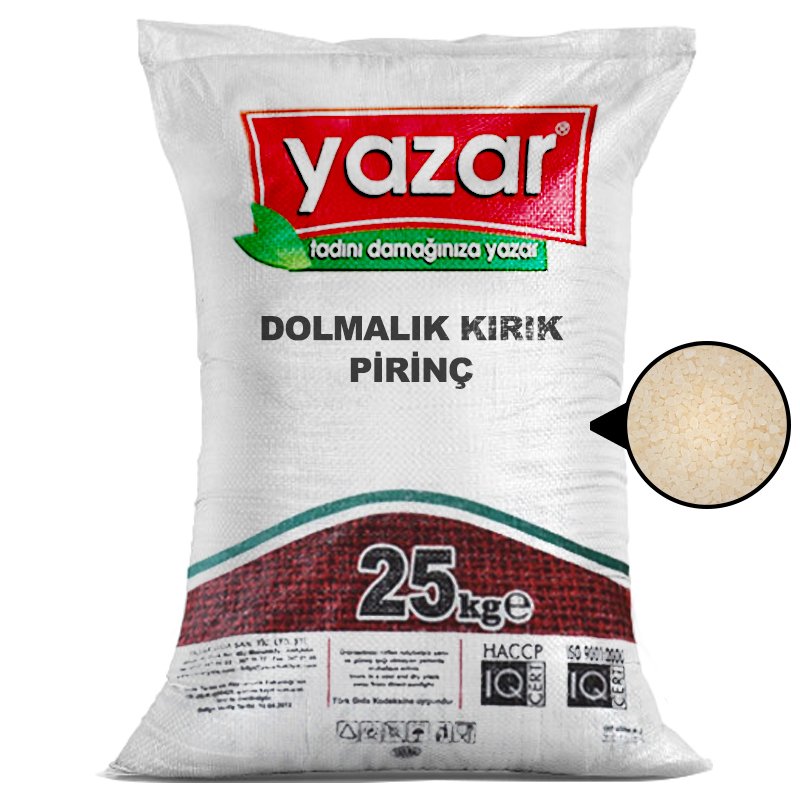 Yazar Dolmalık Kırık Pirinç 25 Kg.