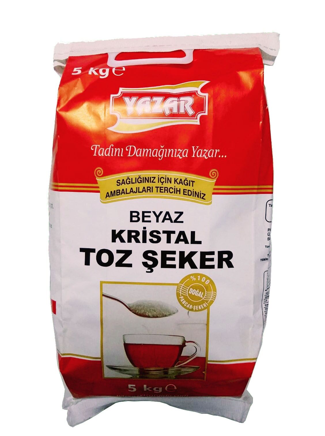 Yazar Kristal Toz Şeker (Kraft Ambalaj) 5 Kg