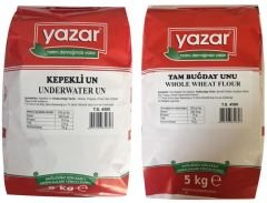 Yazar Taş Değirmende Öğütülmüş Tam Buğday 5 Kg + Kepekli Un 5 Kg