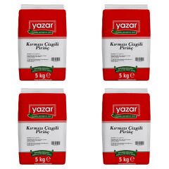 Yazar Kırmızı Çizgili Yerli Pirinç (Ata Tohumu) 5 Kg x 4 Paket