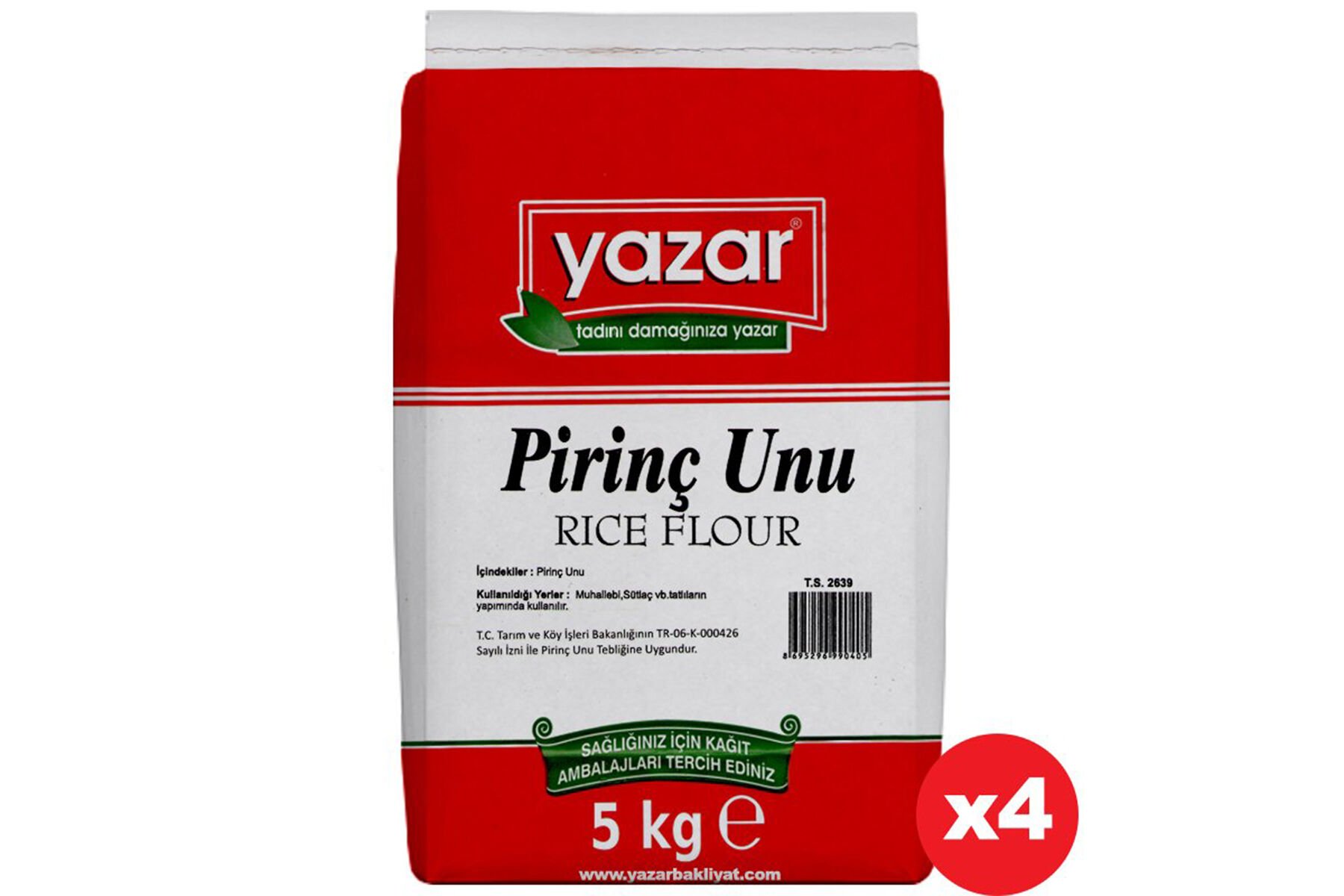 Yazar Pirinç Unu 5 Kg x 4 Paket