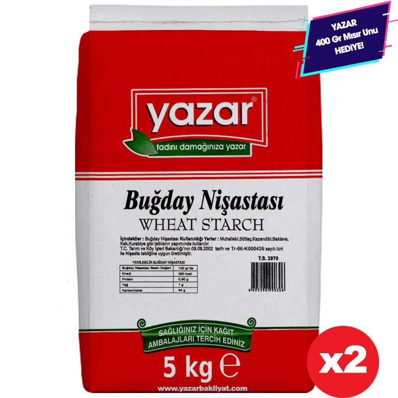 Yazar Buğday Nişastası 5 Kg x 2 Paket