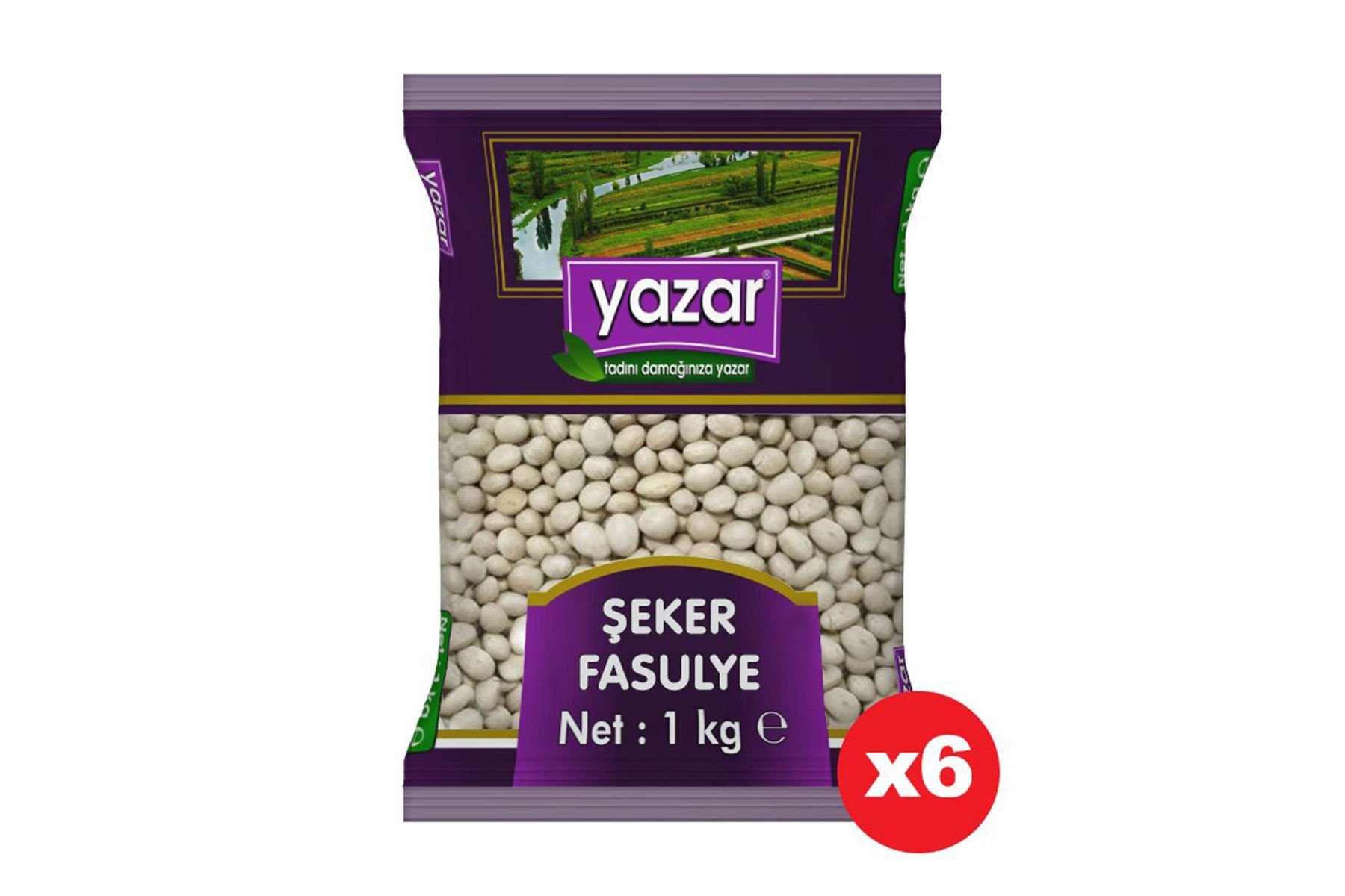 Yazar Şeker Fasulye 1 Kg x 6 Paket