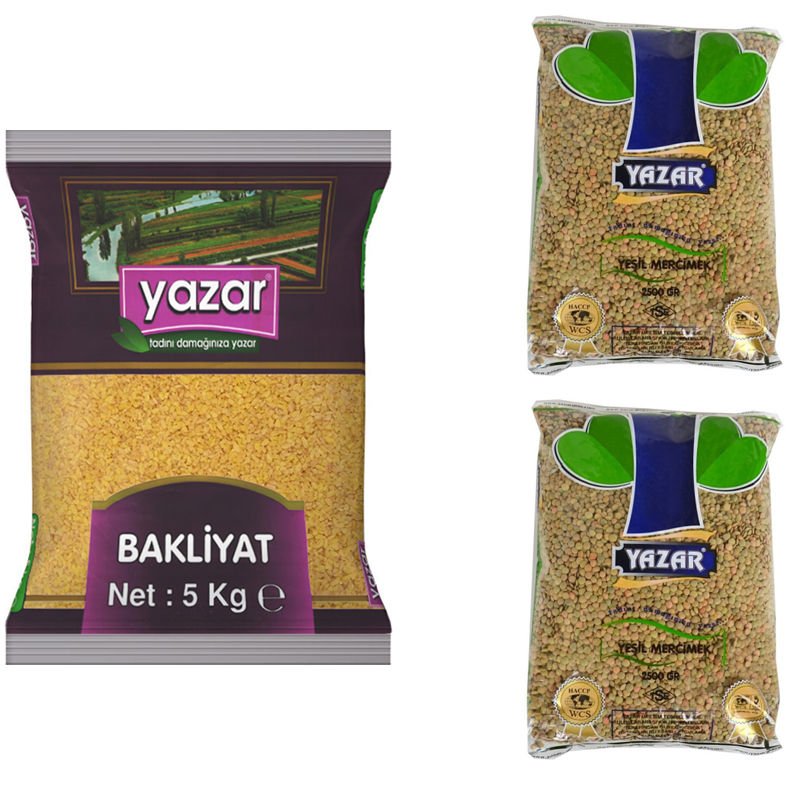 Yazar Pilavlık Bulgur 5 Kg. + Yeşil Mercimek 5 Kg.