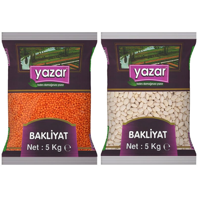 Yazar Kırmızı Mercimek 5 Kg. + Çumra Fasulye 5 Kg.