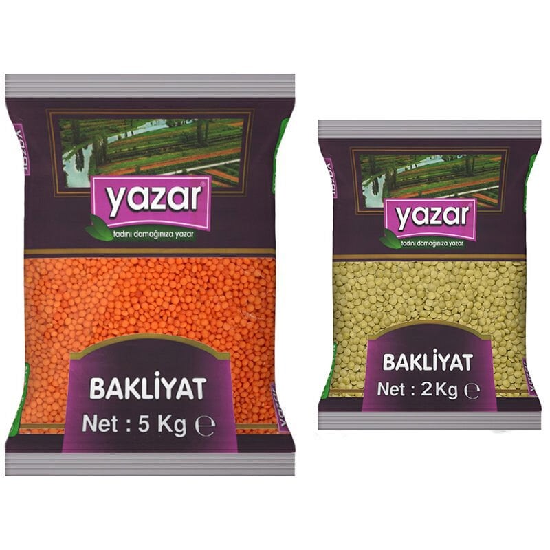 Yazar Kırmızı Mercimek 5 Kg. + Yeşil Mercimek 2 Kg.