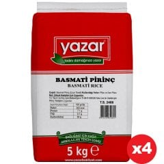 Yazar Basmati Pirinç 5 Kg x 4 Paket