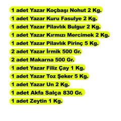 Yazar Ramazan Paketi 12 Parça 25 Kg