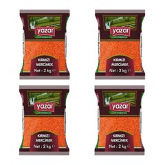 Yazar Yerli Kırmızı Mercimek 2 Kg. x 4 Paket