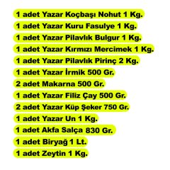 Yazar Ramazan Paketi 13 Parça 13,5 Kg