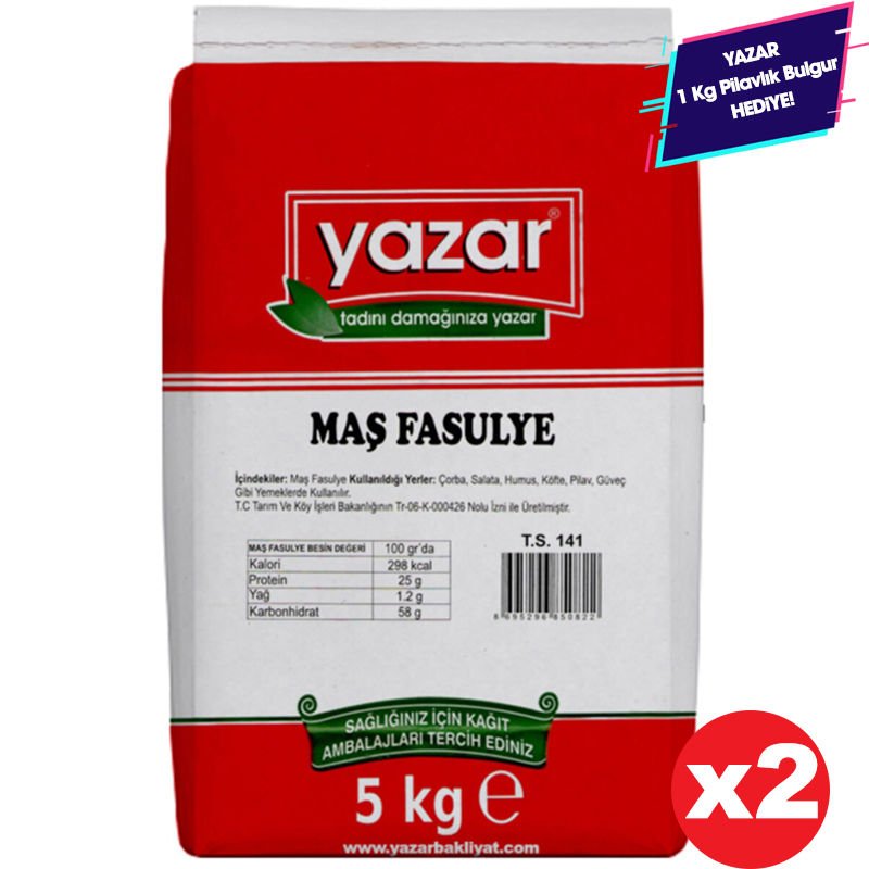 Yazar Maş Fasulye 5 Kg x 2 Paket