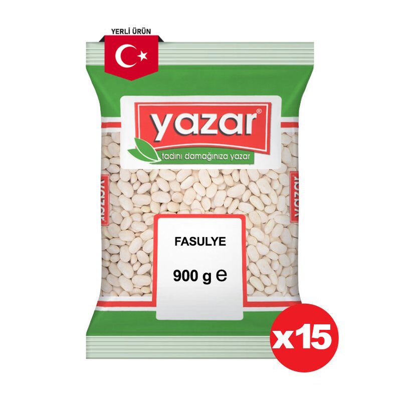 Yazar Kuru Fasulye 900 Gr. x 15 Adet