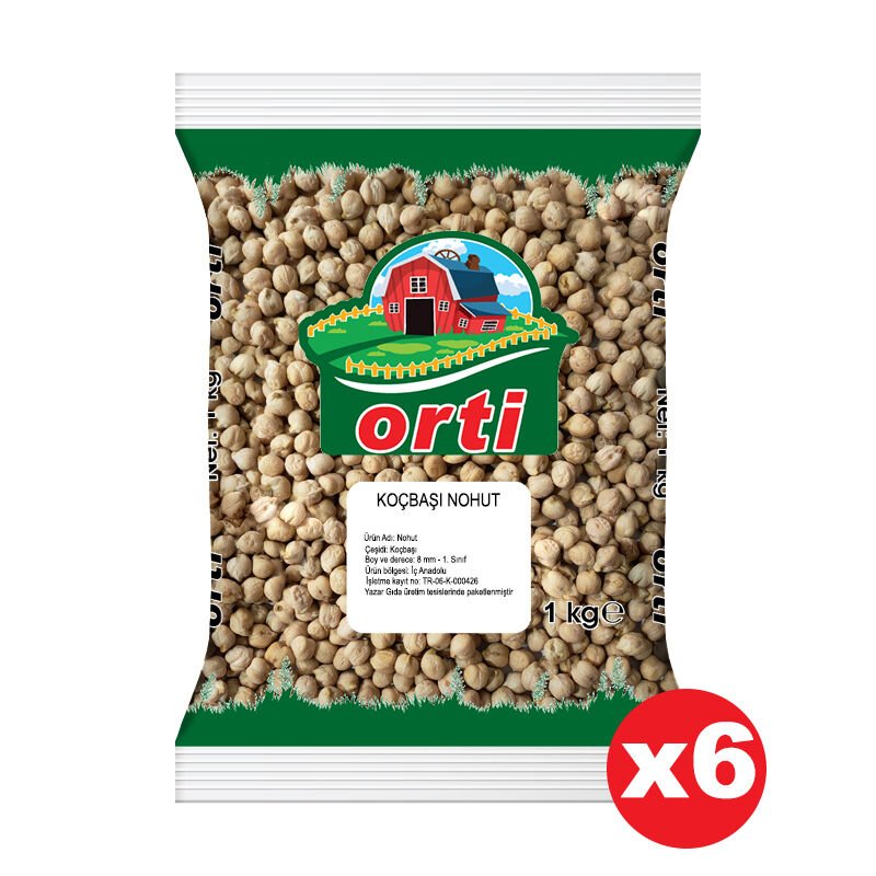 Orti Koçbaşı Nohut 1 Kg. x 6 Adet