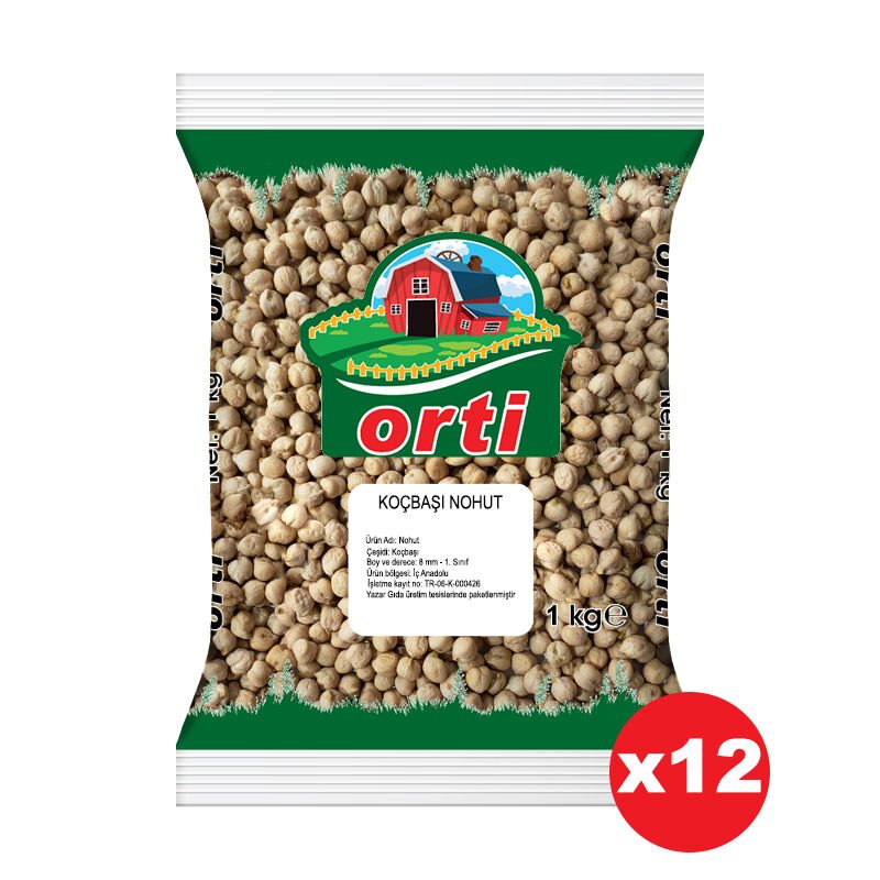 Orti Koçbaşı Nohut 1 Kg. x 12 Adet