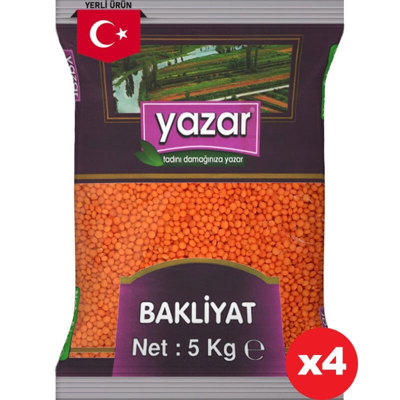 Yazar Kırmızı Mercimek 5 Kg x 4 Adet