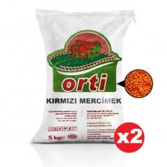 Orti Kırmızı Mercimek 5 Kg x 2 Paket.