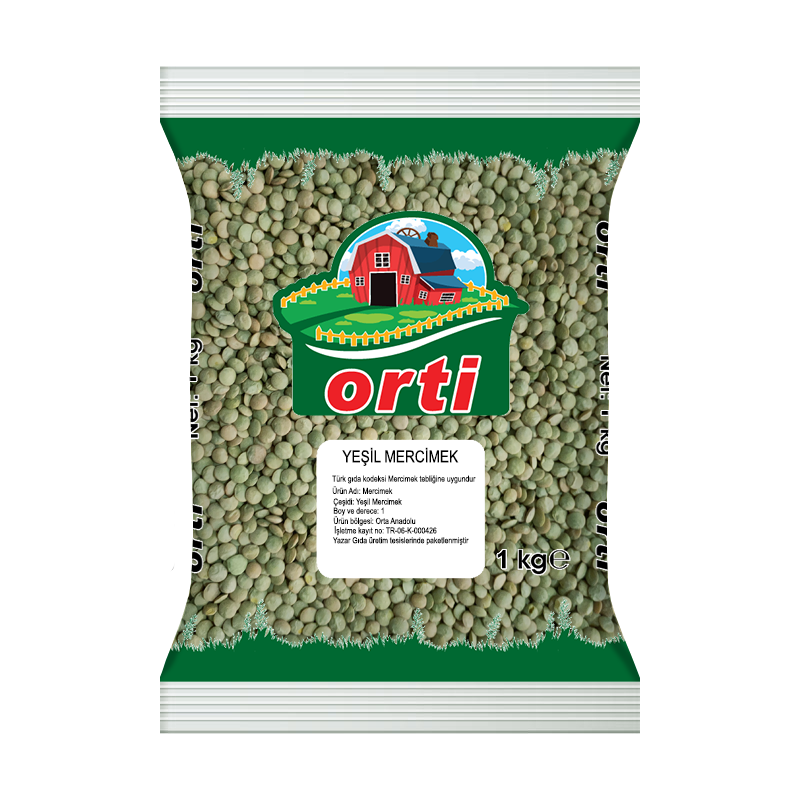 Orti Yeşil Mercimek 1Kg