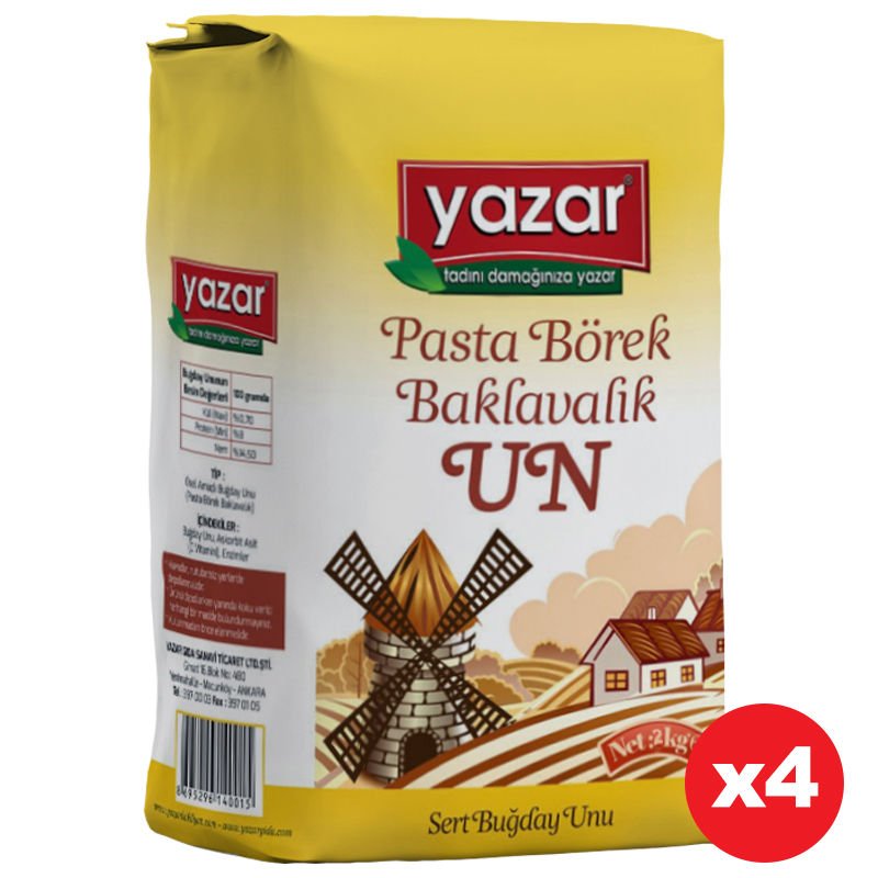 Yazar Pastalık Böreklik Baklavalık Çok Amaçlı Un 2 Kg x 4 Paket