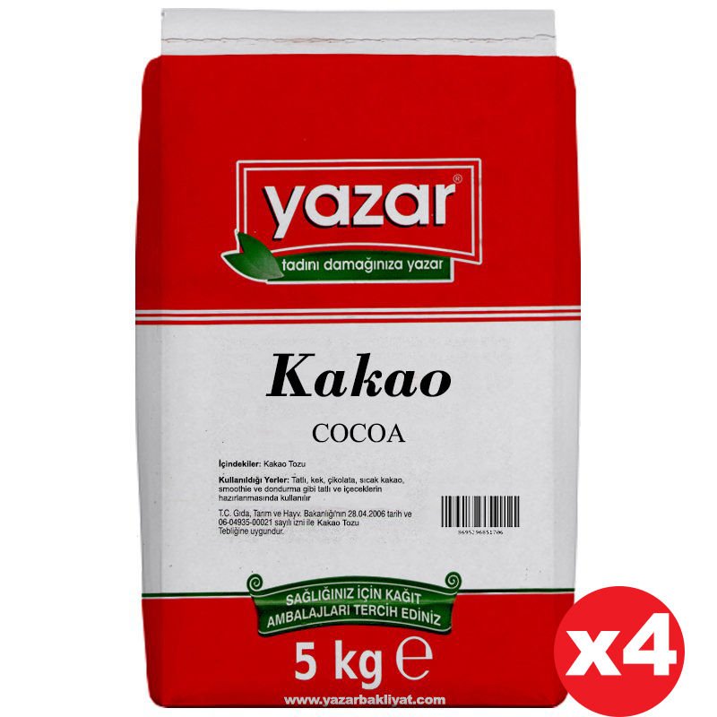 Yazar Kakao (İÇİMLİK) 5 Kg x 4 Paket