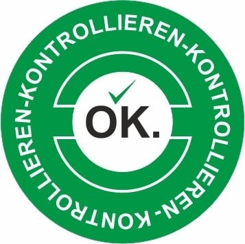 Kontrol Edildi Etiketi Ok Almanca 1 Paket 1000 Adet