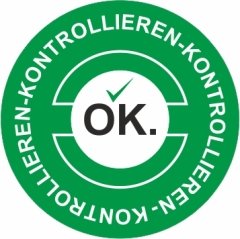 Kontrol Edildi Etiketi Ok Almanca 1 Paket 1000 Adet