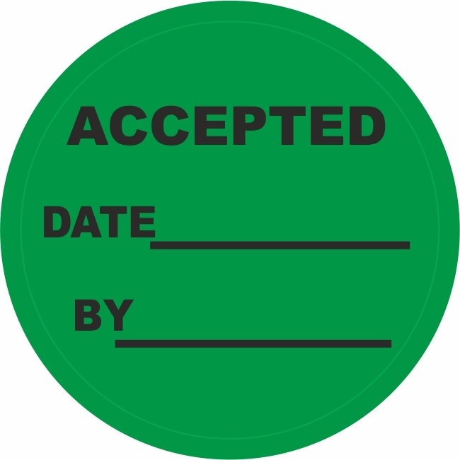 Accepted Date By Kontrol Etiketi 1 Paket 1000 Adet