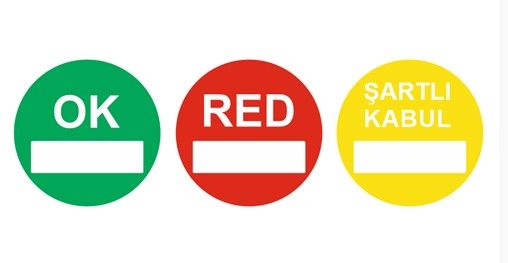 OK - RED-ŞARTLI KABUL Yazı Alanlı Etiket 3 Paket 3000 Adet