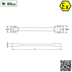 Kıvılcım Çıkarmaz 1x1-1/8 ( Inch ) Ex-Proof Düz Yıldız Anahtar