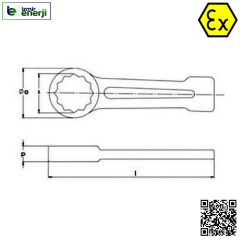 Kıvılcım Çıkarmaz Ex-Proof 71 x 330 Yıldız Çakma Anahtar