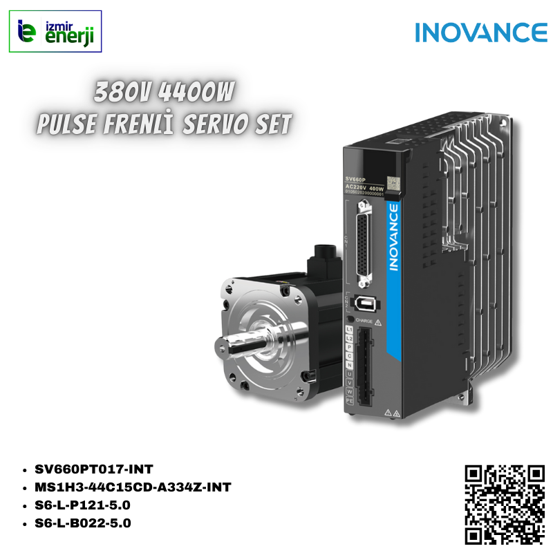 INOVANCE 4400W Pulse 5mt Kablolu FRENLİ Servo Set ( 380V )