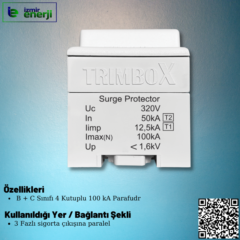 YM4T1T2 B + C Sınıf 4 Kutuplu 100 kA Parafudr