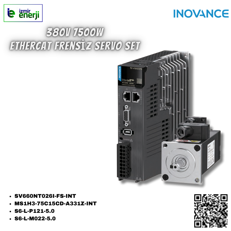 INOVANCE 7500W EtherCAT 5mt Kablolu Frensiz Servo Set ( 380V )