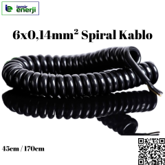 Spiral Kablo 6 x 0,14mm²