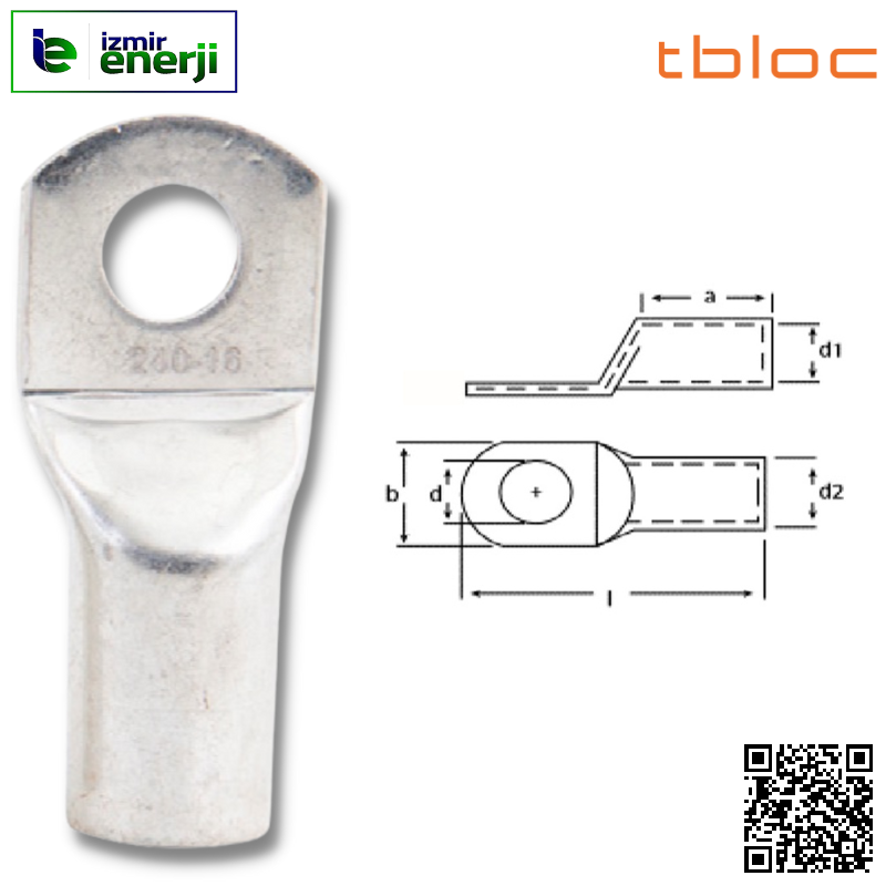 CCL-E 240 mm² M16 SKP Sıkmalı Tip Kablo Pabuçları