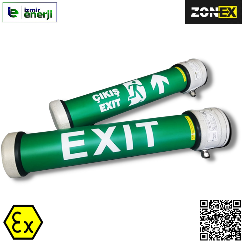 2 X 8W Exproof Direction Zone 1 ( Led Tube , 3 Hour Emergency Kit )