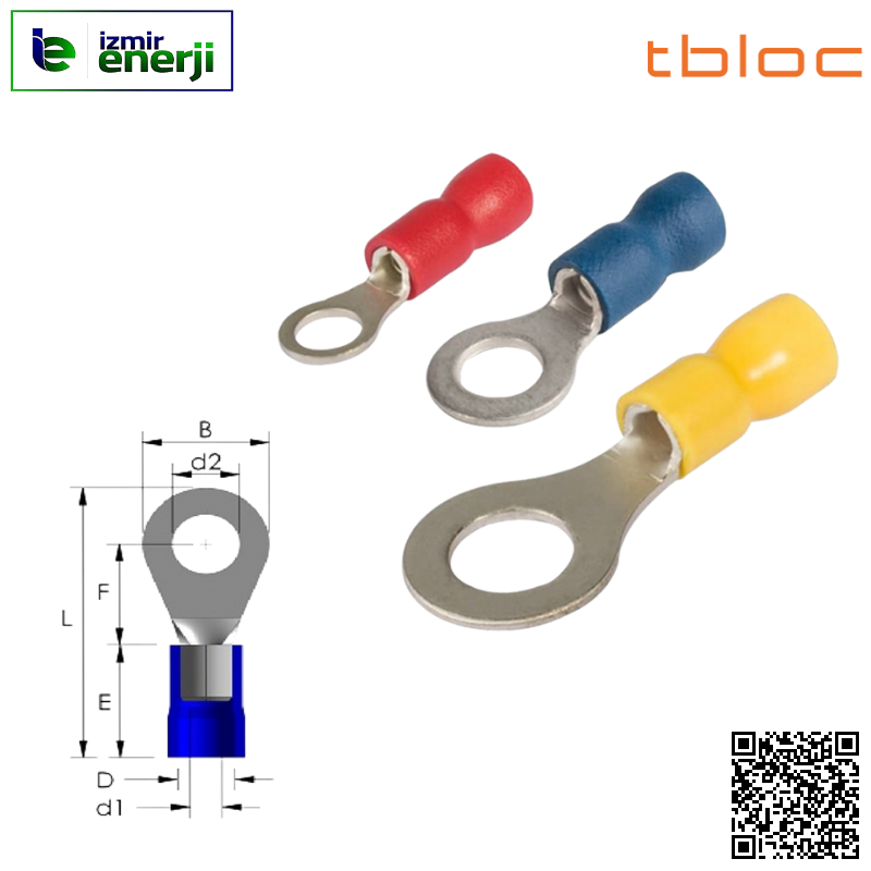 IRT 351 ( 0,50-1,5mm² ) İzoleli Yuvarlak Pabuç ( Kırmızı )