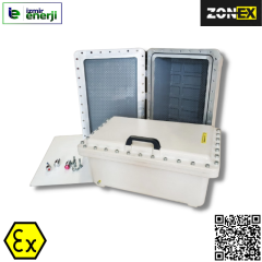 Exproof Panel Zone 1 (outside: 275x200x143mm, interior 200x123x104mm, mounting plate 190x113mm)