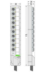 757-403/000-005 M8, 10 yollu, 3 kutuplu, 5m kablolu OPur, halojen free