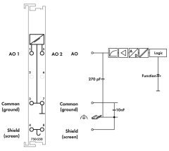 750-550 2-channel analog output; 0 ... 10 VDC; Light grey