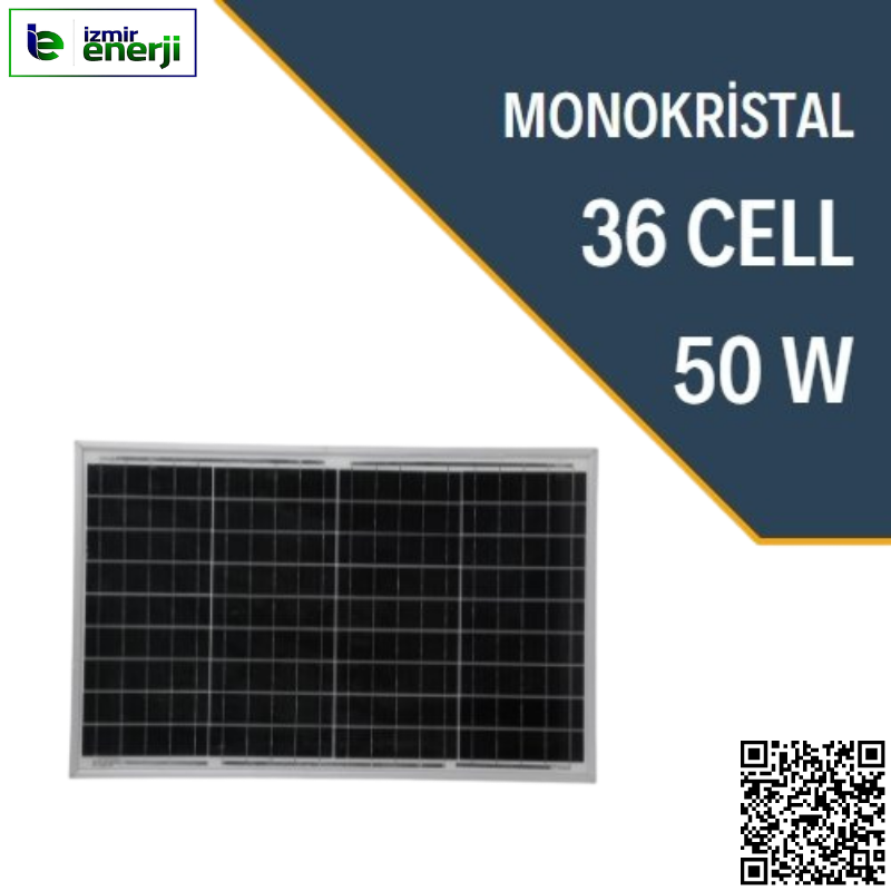 50W MONOKRİSTAL Güneş Paneli