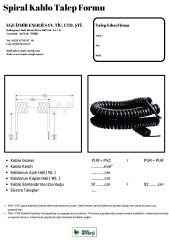 Saç Kurutma Makinası için Spiral Kablo 2 x 0,75mm² ( Siyah ) Kapalı Hali : 35cm / Açılmış Hali : 100cm ) 100 Adet sevk edilecek.