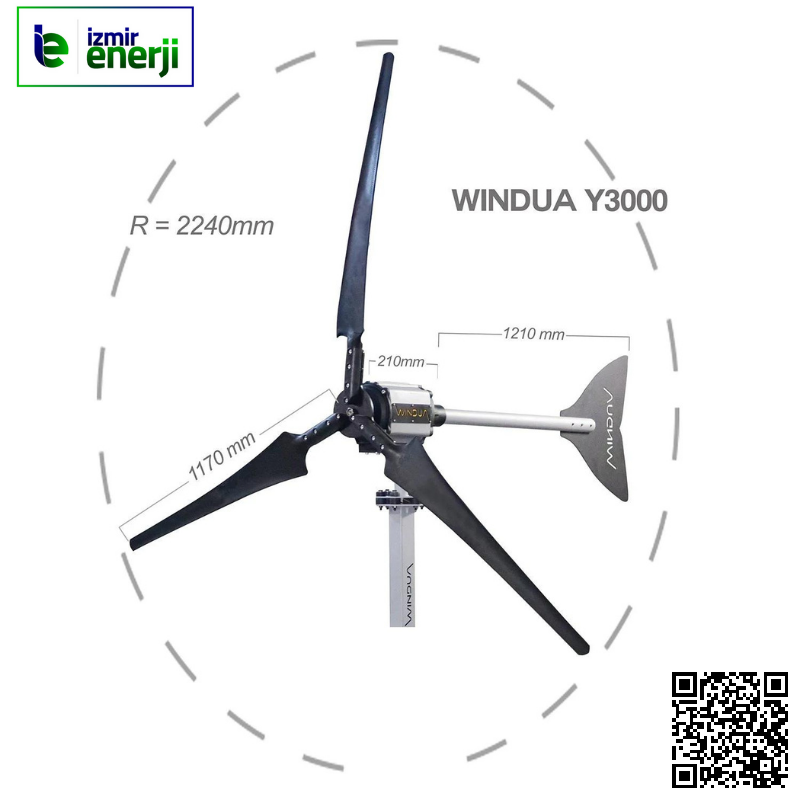 Y3000 (3 KW) Yatay Eksenli Rüzgar Türbini
