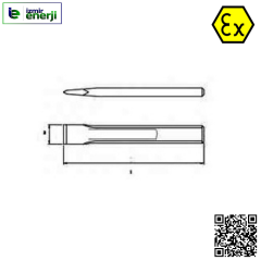 Kıvılcım Çıkarmaz 480g Ex-Proof 21 x 19mm / 205 mm El Keskisi